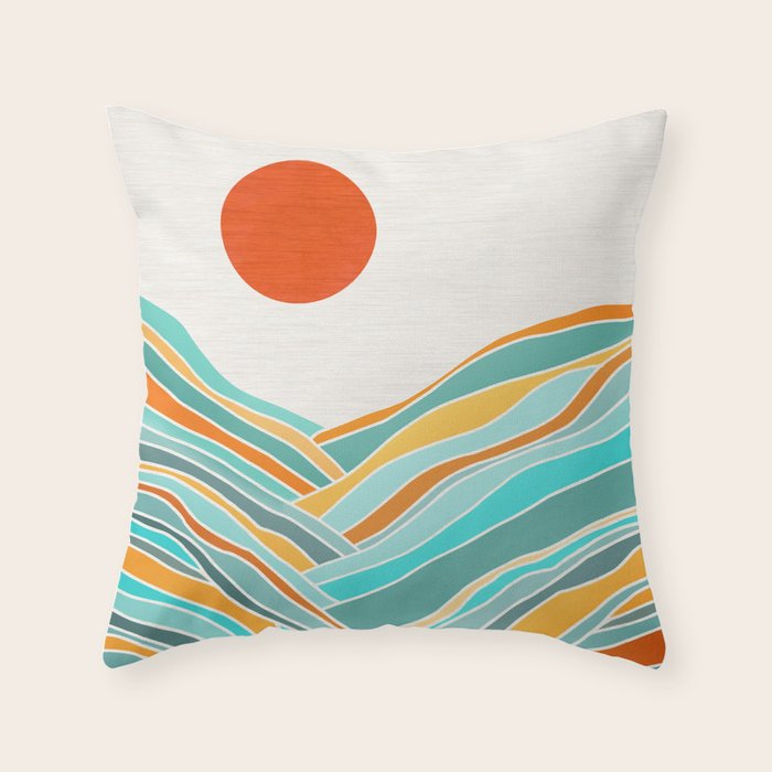 Abstract Sunset Landscape II Throw Pillow Gallery Image 6