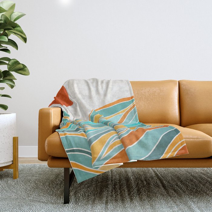 Abstract Sunset Landscape II Throw Blanket Gallery Image 1