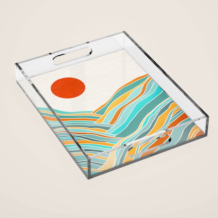 Abstract Sunset Landscape II Acrylic Tray Gallery Image 1