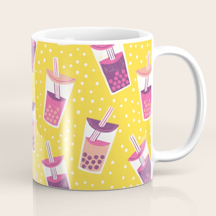 Bubble Tea Boba Pattern Coffee Mug Gallery Image 1