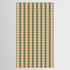 Cottage Stripes and Flowers Pattern in Olive Orange Beige Tablecloth Gallery Image 2