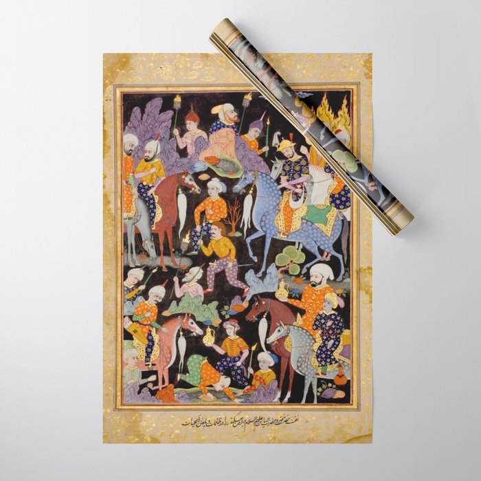 Khidr and Elias discovering the water of life, watched by Alexander Antique Islamic Art  Wrapping Paper Gallery Image 1
