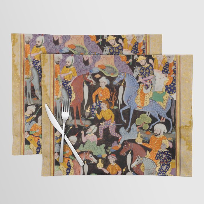 Khidr and Elias discovering the water of life, watched by Alexander Antique Islamic Art  Placemat Gallery Image 1