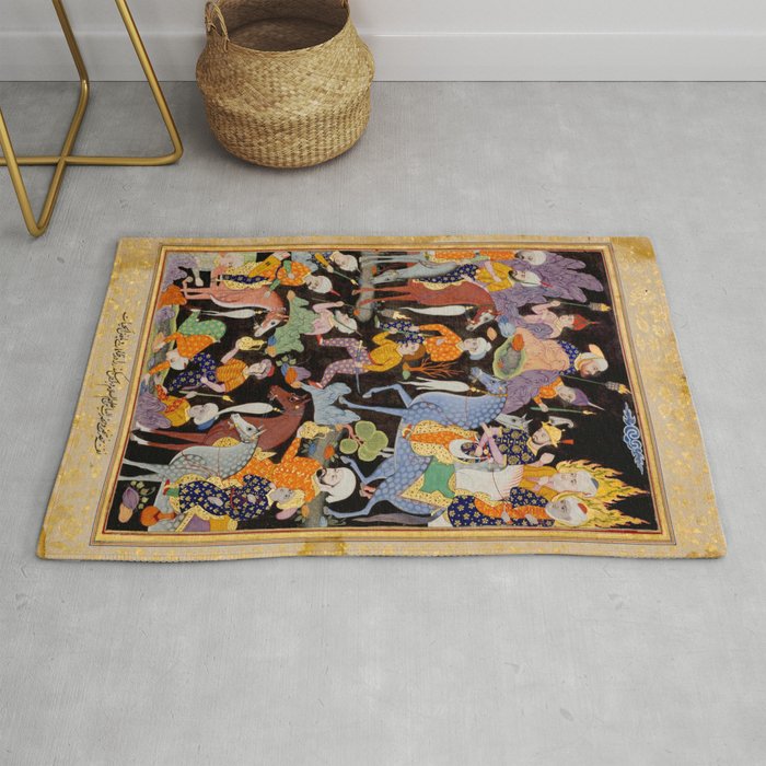 Khidr and Elias discovering the water of life, watched by Alexander Antique Islamic Art  Rug Gallery Image 1