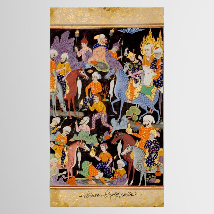 Khidr and Elias discovering the water of life, watched by Alexander Antique Islamic Art  Tablecloth Gallery Image 2