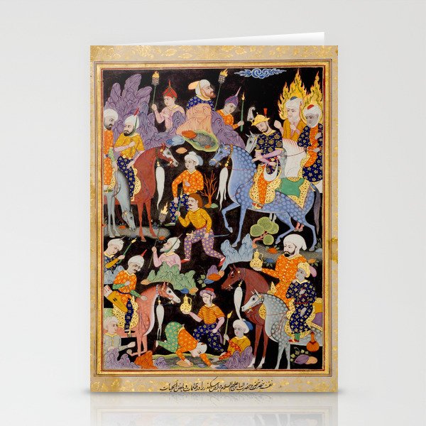 Khidr and Elias discovering the water of life, watched by Alexander Antique Islamic Art  Stationery Card Gallery Image 1