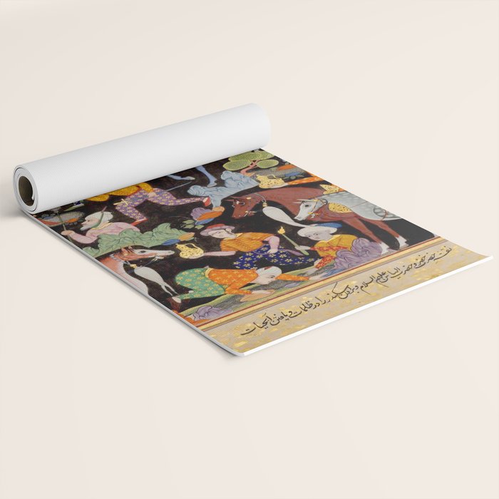Khidr and Elias discovering the water of life, watched by Alexander Antique Islamic Art  Yoga Mat Gallery Image 2