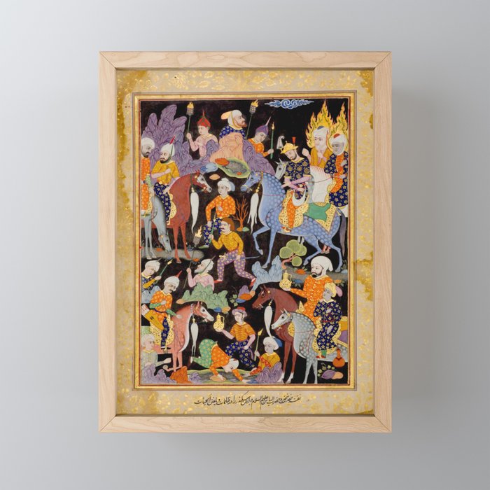 Khidr and Elias discovering the water of life, watched by Alexander Antique Islamic Art  Mini Art Print Gallery Image 1