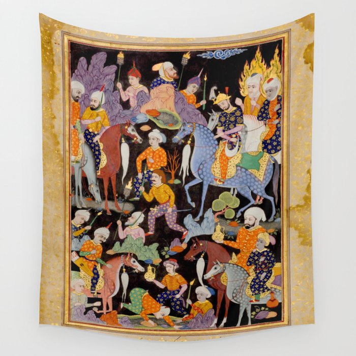 Khidr and Elias discovering the water of life, watched by Alexander Antique Islamic Art  Wall Tapestry Gallery Image 4