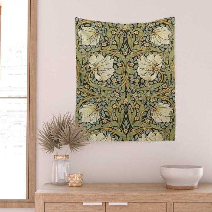 William Morris Pimpernel Restored Pattern Wall Tapestry Gallery Image 2
