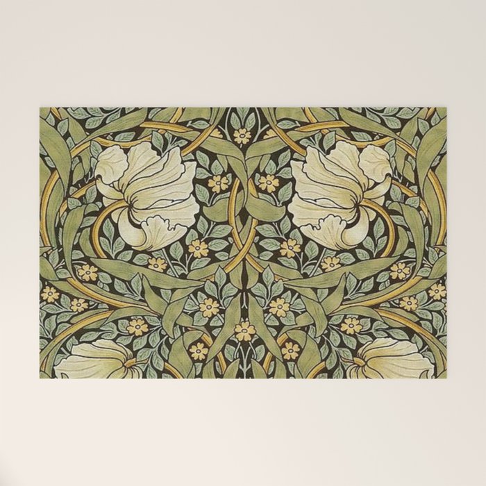 William Morris Pimpernel Restored Pattern Welcome Mat Gallery Image 1