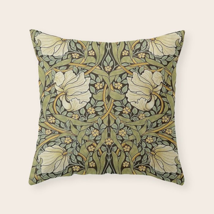 William Morris Pimpernel Restored Pattern Throw Pillow Gallery Image 1