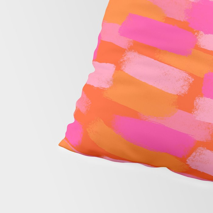Abstract, Paint Brush Stroke, Pink and Orange  Pillow Sham Gallery Image 4