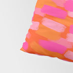 Abstract, Paint Brush Stroke, Pink and Orange  Pillow Sham Gallery Image 4