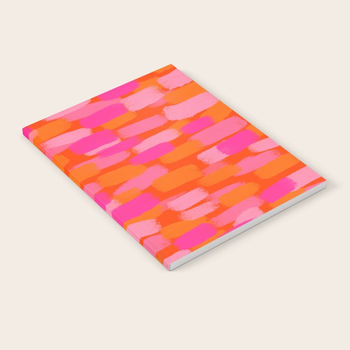 Abstract, Paint Brush Stroke, Pink and Orange  Notebook Gallery Image 1