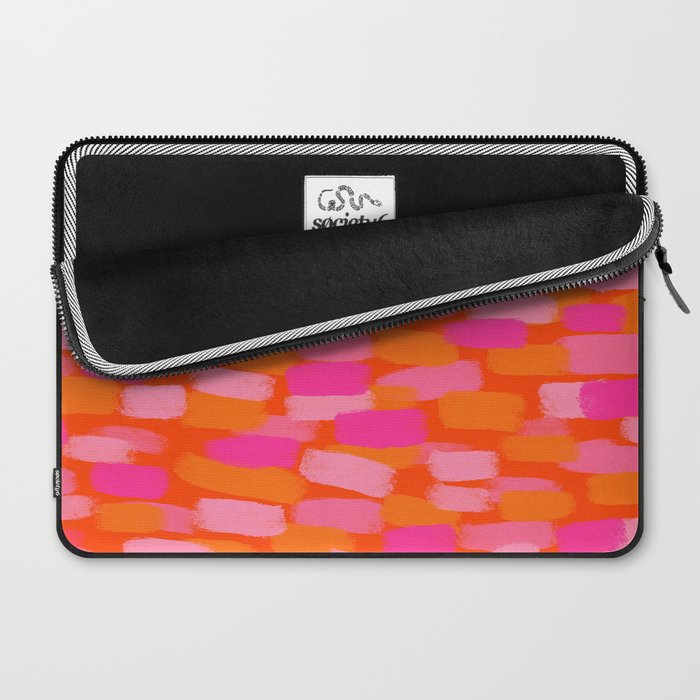 Abstract, Paint Brush Stroke, Pink and Orange  Laptop Sleeve Gallery Image 2