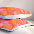 Abstract, Paint Brush Stroke, Pink and Orange  Pillow Sham Gallery Image 3
