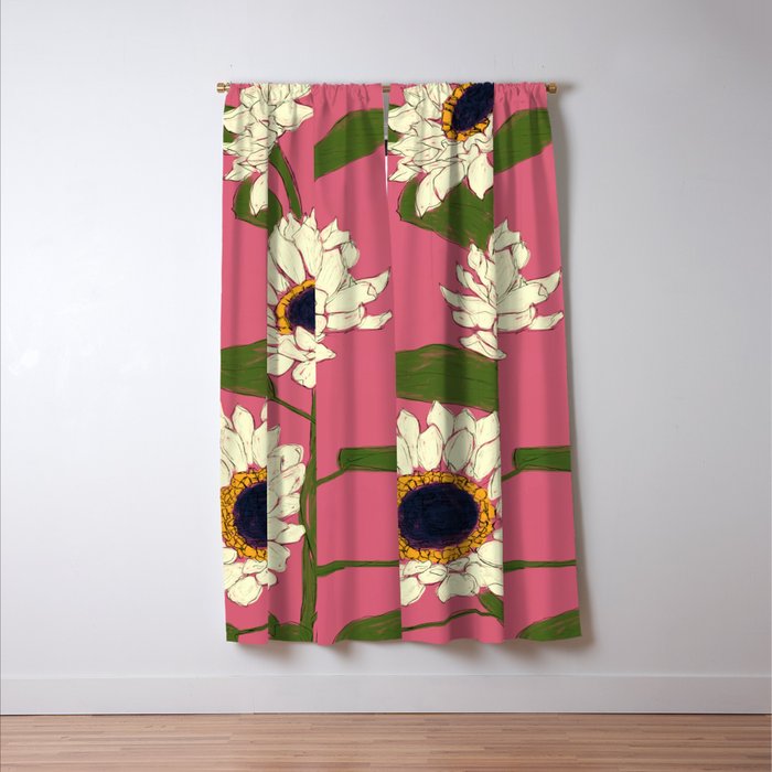 Sunflower Pink Sami Window Curtain Gallery Image 3