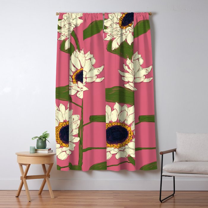 Sunflower Pink Sami Window Curtain Gallery Image 1