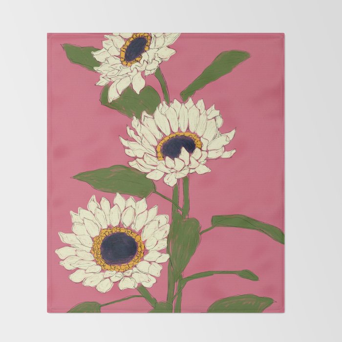 Sunflower Pink Sami Throw Blanket Gallery Image 2