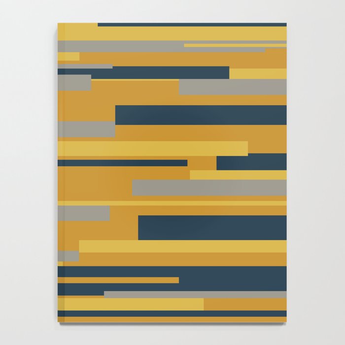 Wright 3 Geometric Midcentury Modern Pattern in Navy Blue, Mustard, and Gray Notebook Gallery Image 4