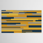 Wright 3 Geometric Midcentury Modern Pattern in Navy Blue, Mustard, and Gray Tablecloth Gallery Image 2