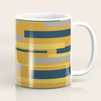Wright 3 Geometric Midcentury Modern Pattern in Navy Blue, Mustard, and Gray Coffee Mug Gallery Image 1