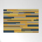 Wright 3 Geometric Midcentury Modern Pattern in Navy Blue, Mustard, and Gray Welcome Mat Gallery Image 1