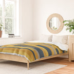 Wright 3 Geometric Midcentury Modern Pattern in Navy Blue, Mustard, and Gray Duvet Cover Gallery Image 2