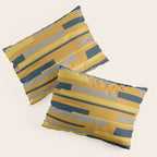 Wright 3 Geometric Midcentury Modern Pattern in Navy Blue, Mustard, and Gray Pillow Sham Gallery Image 3