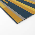 Wright 3 Geometric Midcentury Modern Pattern in Navy Blue, Mustard, and Gray Welcome Mat Gallery Image 2