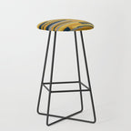 Wright 3 Geometric Midcentury Modern Pattern in Navy Blue, Mustard, and Gray Stool Gallery Image 1