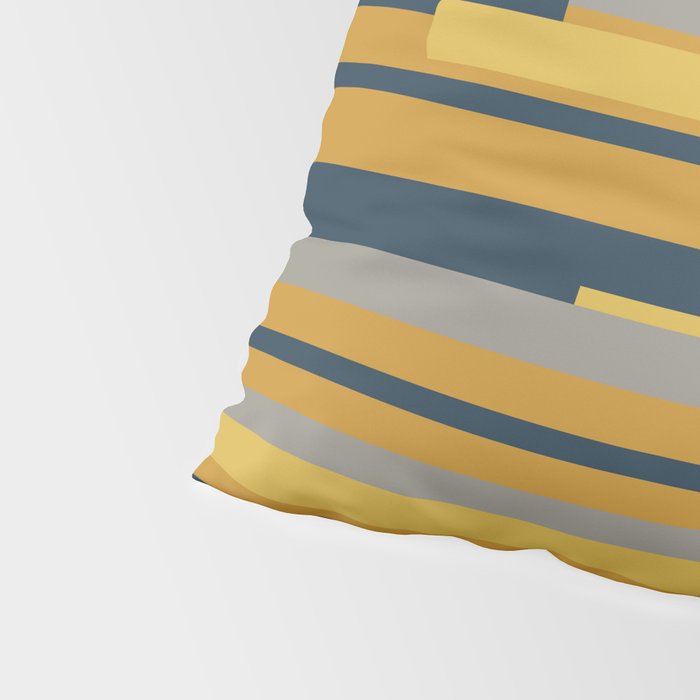 Wright 3 Geometric Midcentury Modern Pattern in Navy Blue, Mustard, and Gray Pillow Sham Gallery Image 4