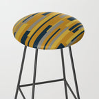 Wright 3 Geometric Midcentury Modern Pattern in Navy Blue, Mustard, and Gray Stool Gallery Image 2
