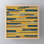 Wright 3 Geometric Midcentury Modern Pattern in Navy Blue, Mustard, and Gray Mini Art Print Gallery Image 1