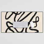 Line art abstract black 1 Desk Mat Gallery Image 1