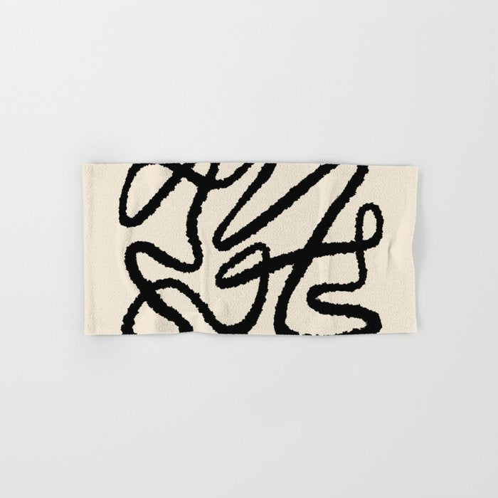 Line art abstract black 1 Bath Towel Gallery Image 1