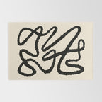 Line art abstract black 1 Rug Gallery Image 2