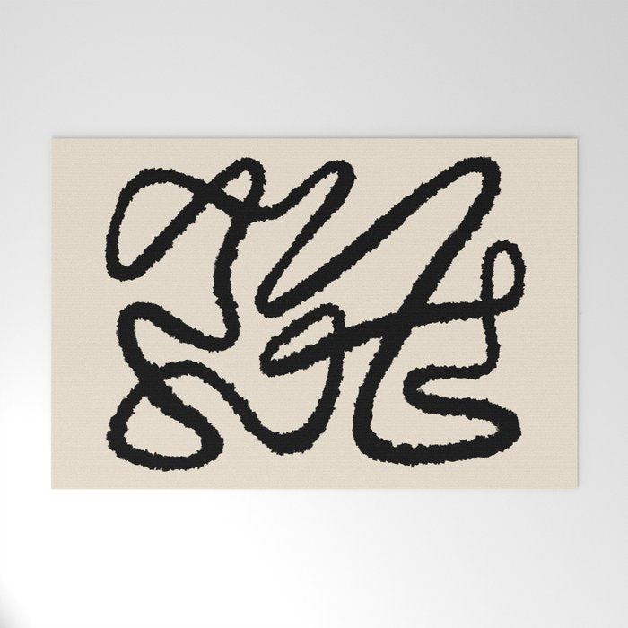Line art abstract black 1 Welcome Mat Gallery Image 1