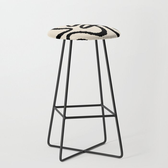 Line art abstract black 1 Stool Gallery Image 1