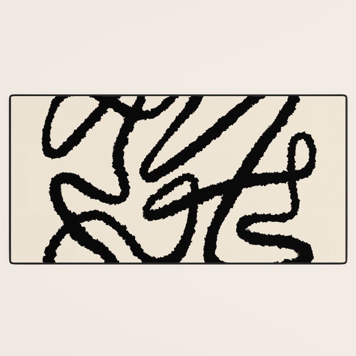 Line art abstract black 1 Desk Mat Gallery Image 3