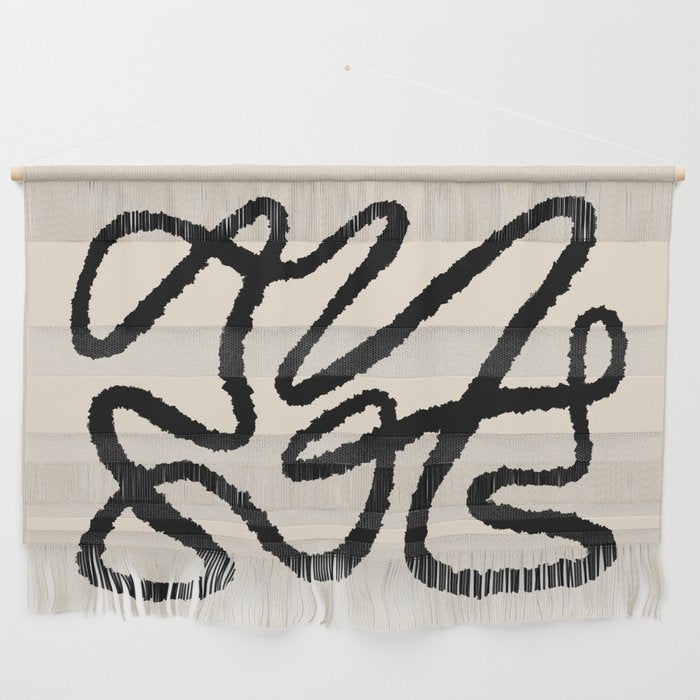 Line art abstract black 1 Wall Hanging Gallery Image 1