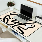 Line art abstract black 1 Desk Mat Gallery Image 2
