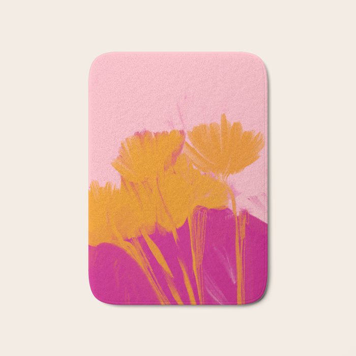 Bloom In Orange & Pink Bath Mat Gallery Image 1