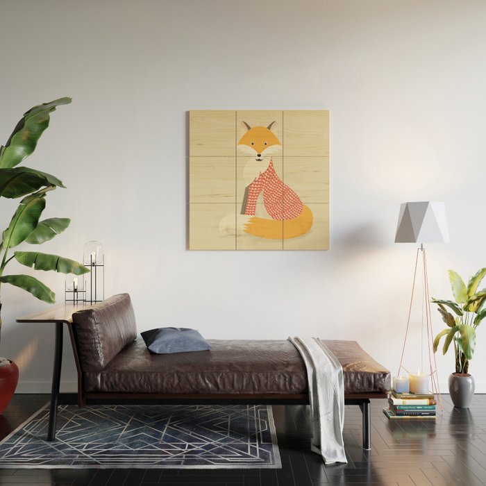 Whimsical Red Fox Wood Wall Art Gallery Image 2