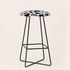 Black and white organic shape art pattern Stool Gallery Image 1