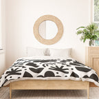 Black and white organic shape art pattern Duvet Cover Gallery Image 3