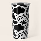 Black and white organic shape art pattern Travel Mug Gallery Image 1