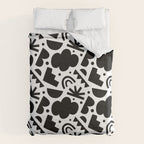 Black and white organic shape art pattern Duvet Cover Gallery Image 6