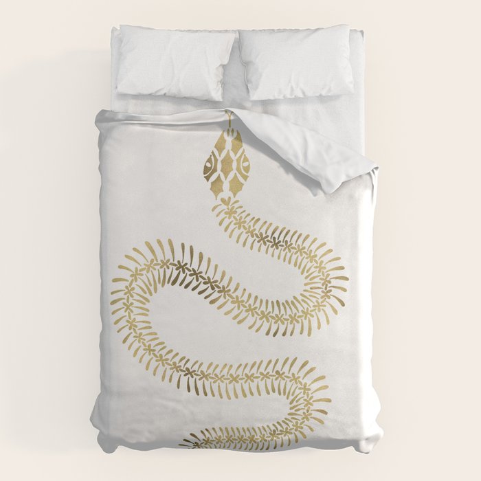 Snake Skeleton - Gold Duvet Cover Gallery Image 6